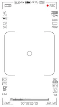 Mobile phone camera rec overlay mockup isolated on transparent bg. Recorder cam Ilustración de archivo