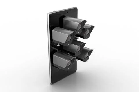 Mobile phone with CCTV camera Free Stock Illustration