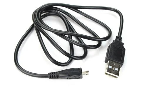 Mobile phone charger cable isolate on white background Stock Photos