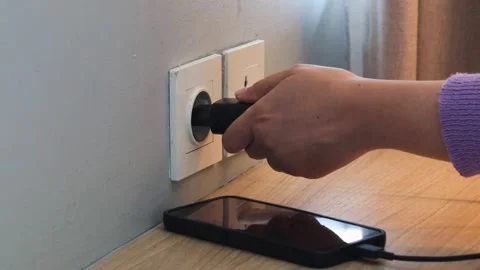 Mobile phone charger Video stock 332295041
