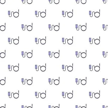 Mobile phone charging adapter connection seamless pattern Stock Illustration
