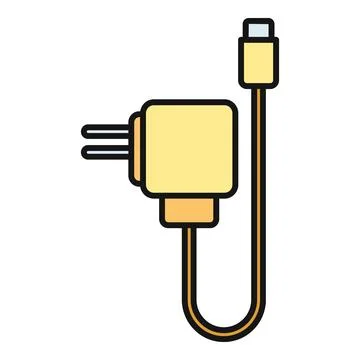 Mobile phone charging adapter with usb cable connection Stock Illustration