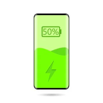 Mobile Phone with Charging Sign Illustration Stock Illustration
