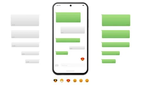 Mobile phone chat design template vector Stock Illustration