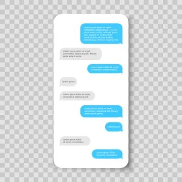 Mobile phone chat. Messenger template. Smartphone message Stock Illustration
