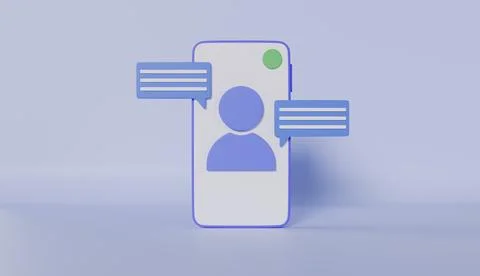 Mobile Phone with chat notification icon Stock Illustration