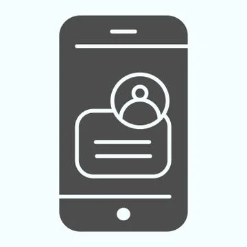 Mobile phone chat solid icon. Sending message in smartphone vector illustration Stock Illustration
