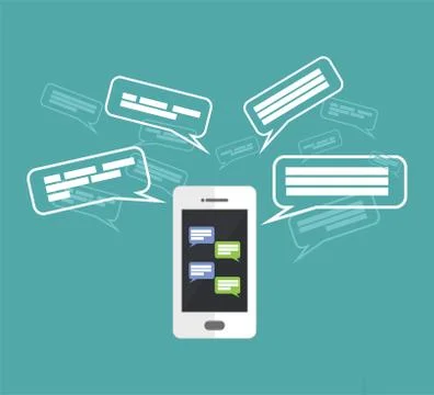 Mobile phone chatting Stock Illustration
