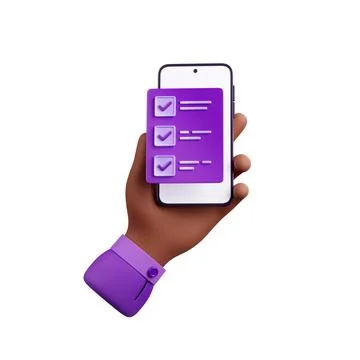 Mobile phone with check list on screen Stock Illustration