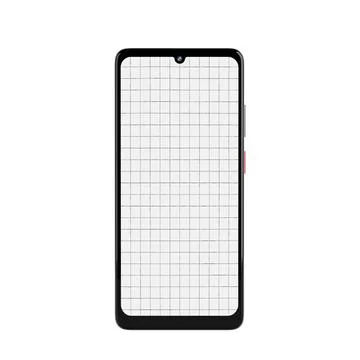 Mobile Phone with Checkered Sheet Screen. 3d Rendering Stock Illustration
