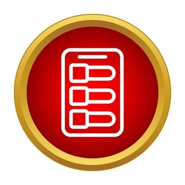 Mobile phone checklist icon on red background Stock Illustration
