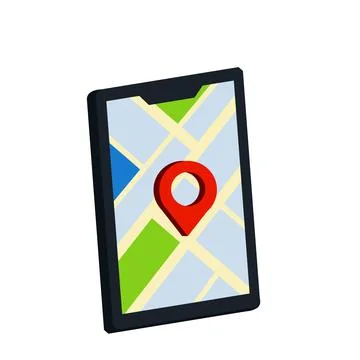 Mobile phone with a city map. Navigation and GPS. イラスト素材