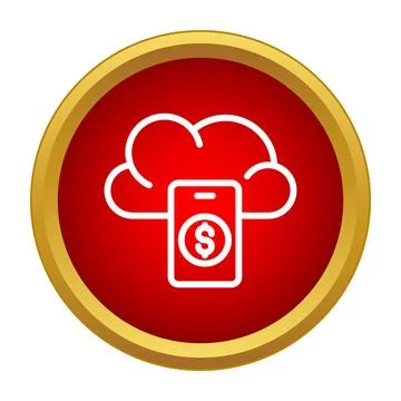 Mobile phone cloud banking digital financial transaction icon 库存插图
