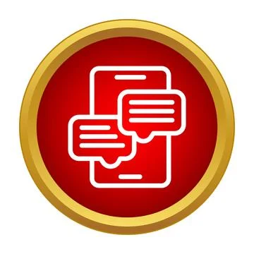 Mobile phone communicating with chat message bubbles icon Illustrazione stock