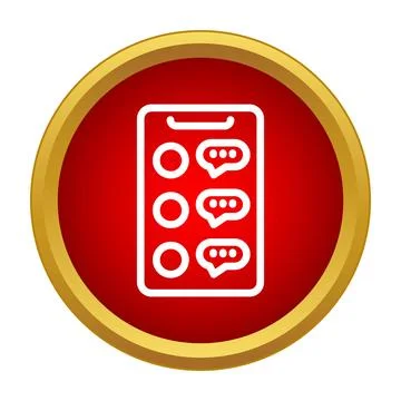 Mobile phone communicating with chat message application icon Illustrazione stock