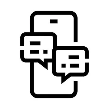 Mobile phone communicating with speech bubbles icon Stock Illustration