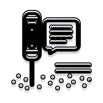 Mobile phone communicating with text message chat bubble Stock Illustration