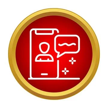 Mobile phone communicating with user via chat message Stock Illustration
