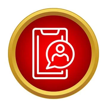 Mobile phone communicating with user profile message icon Stock Illustration