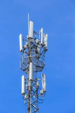 Mobile phone communication antenna tower Stock Photos