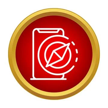 Mobile phone compass app navigation icon concept 스톡 일러스트