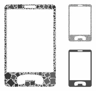 Mobile phone Composition Icon of Unequal Pieces Stock Illustration