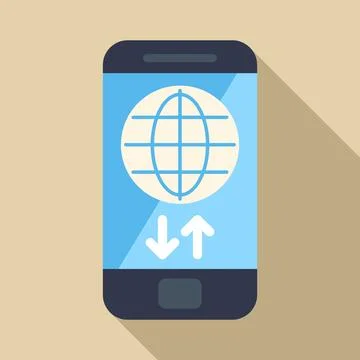 Mobile phone connecting to global internet network data Stock Illustration