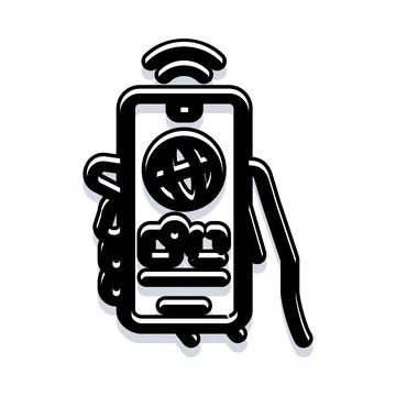 Mobile phone connecting to global network and computing cloud 스톡 일러스트