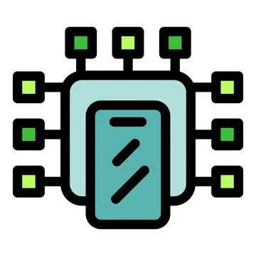 Mobile phone connecting to multiple devices using modern technology Illustrazione stock