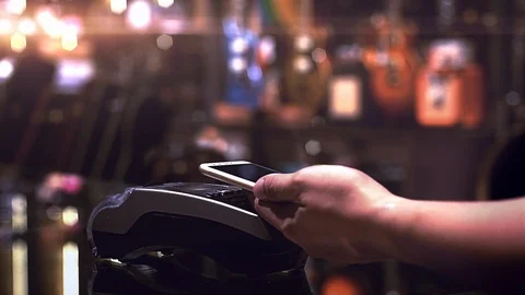 Mobile Phone Contactless payment Stock Footage 114379432