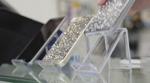 Mobile phone covers on display Stock-Footage 61130109