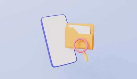 Mobile phone for data analysis and accounting, Search and classification Stock Illustration
