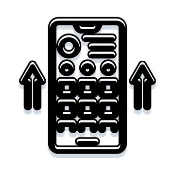 Mobile phone data uploading and downloading process icon Stock Illustration