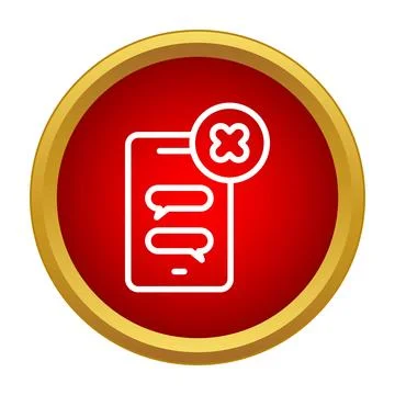 Mobile phone deleting chat messages icon Stock Illustration