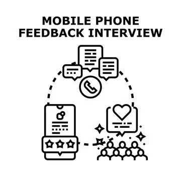 Mobile phone device feedback interview concept 스톡 일러스트