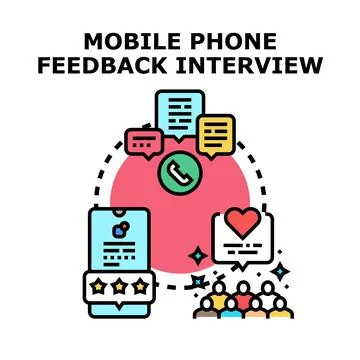 Mobile phone device feedback interview concept 스톡 일러스트