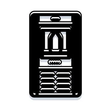 Mobile phone device with keypad communicating wirelessly Stock Illustration