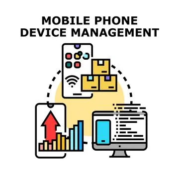 Mobile phone device management and digital technology strategy Stock Illustration