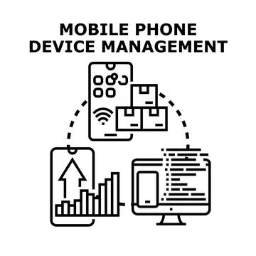 Mobile phone device management and digital technology strategy Stock Illustration