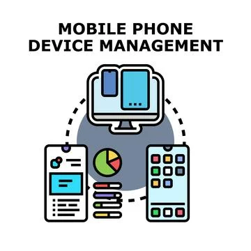 Mobile phone device management managing corporate data Stockillustratie