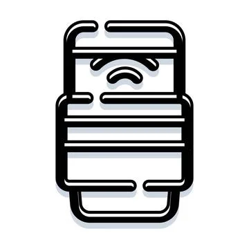 Mobile phone device sending wireless signal data transmission Stock Illustration