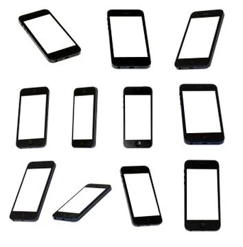 Mobile phone from different angles Stock Photos