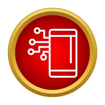 Mobile phone digital processing concept icon Stock Illustration
