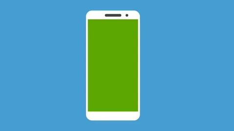 Mobile Phone display scale up and slide presentation mockup move on green s.. Stock Footage 263095296