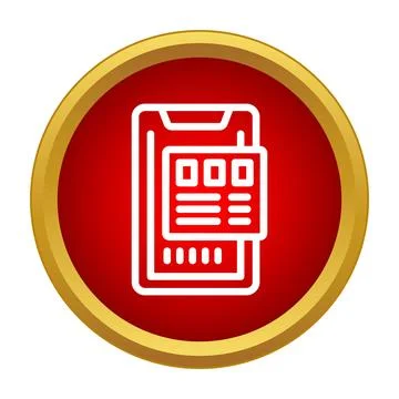 Mobile phone displaying application interface notification icon Stockillustratie