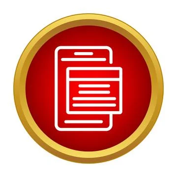 Mobile phone displaying application window notification icon イラスト素材
