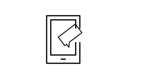 Mobile phone displaying a chat bubble, symbolizing messaging or communication Stock Footage 334037647