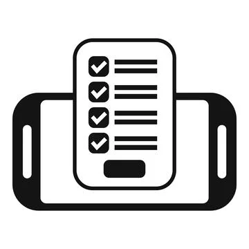 Mobile phone displaying checklist for approving document Stock Illustration