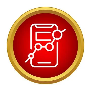 Mobile phone displaying a data analysis chart icon 스톡 일러스트