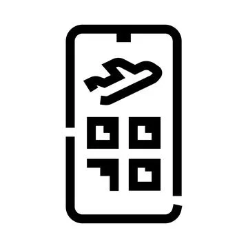 Mobile phone displaying digital airplane boarding pass Stock Illustration